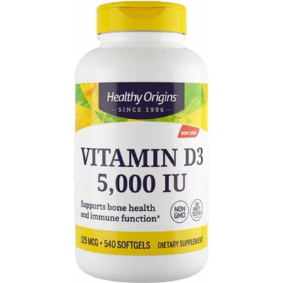 Healthy Origins Vitamín D3 5000 IU 540 mäkkých kapsúl
