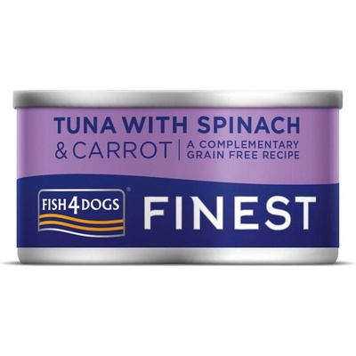 Fish4dogs Finest tuňák s mrkví a špenátem 85 g