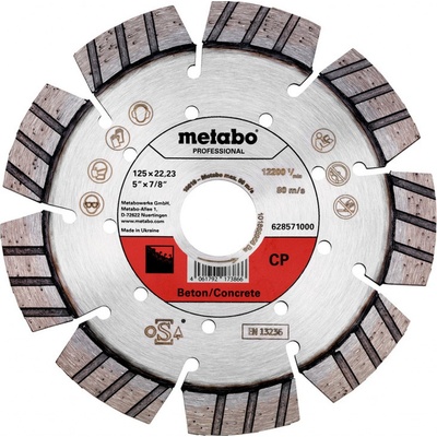 Metabo Diamantový rezný kotúč 125x22,23mm "CP" Betón "Profesionál" 628571000