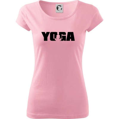 Yoga nápis Pure dámské triko Růžová