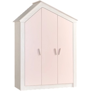 Carmen Трикрилен детски гардероб pink house - igrachko