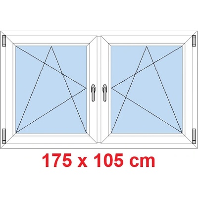 Soft Dvoukřídlé plastové okno 175x105 cm OS+OS se sloupkem Bílá