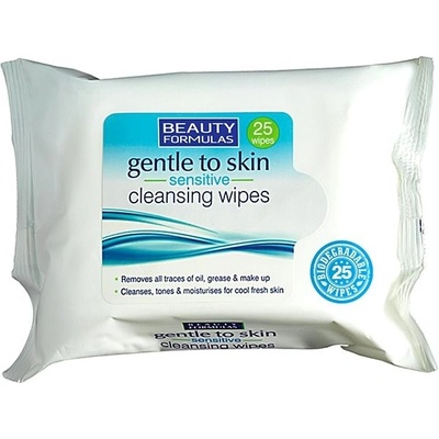 Beauty Formulas biologicky rozložitelné čistící ubrousky na citlivou pokožku, 25 ks