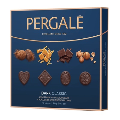Pergalė PergalĖ КЛАСИК БОНБОНИ АСОРТИ С ТЪМЕН ШОКОЛАД 114Г