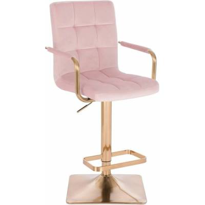 LuxuryForm Design Verona Gold Velur na zlatej hranatej podstave ružová