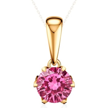 SAVICKI Висулка The Journey: злато, розов лабораторен диамант