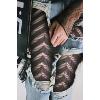 Ten Bao Net Socks děrované Punčocháče 880-8 černá