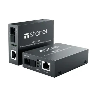 Lancom Конвертор Stonet NFC-20A, 10/100Mbps RJ45 към 100Mbps SM SC влакно, 20км (NFC-20A)