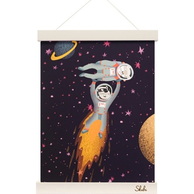 Art print plagát Skibi A4 - Fretky z Marsu - biela lišta uni