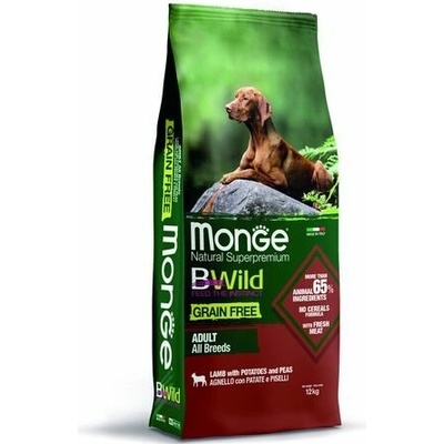 Monge BWild Grain Free Adult s jehněčím bramborami a hráškem 12 kg
