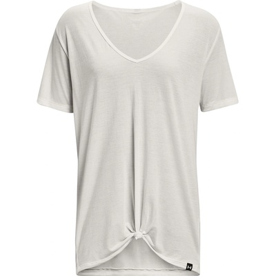 Under Armour Women's Deep V Short-Sleeve Performance Gym Top - White
