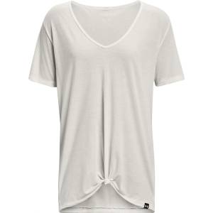 Under Armour Women's Deep V Short-Sleeve Performance Gym Top - White