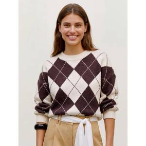 VERO MODA Дамски пуловер VMDOFFY JAQUARD кремаво-винен Vero Moda | Mnogotsveten | ЖЕНИ | S