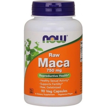 NOW Maca řeřicha peruánská koncentrát 6:1 RAW 750 mg 90 rostlinných kapsúl