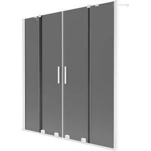 Mexen Velar Duo параван за вана, 2-крилен плъзгащ, 160 x 150 см, графит, бял - 896-160-000-42-20 (896-160-000-42-20)
