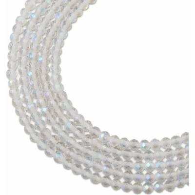 Koráliky z minerálu Krištáľ s leskom 3mm brúsené - 18 cm