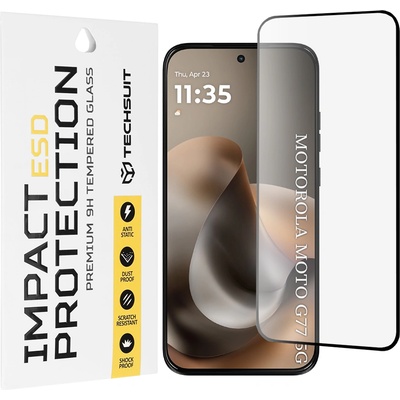 Techsuit Стъклен протектор за Motorola Moto G77 / G67 - ESD Glass - Techsuit - Черен