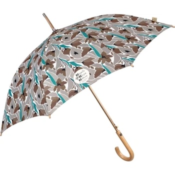 Дълъг дамски автоматичен чадър | Perletti Green | Акварел