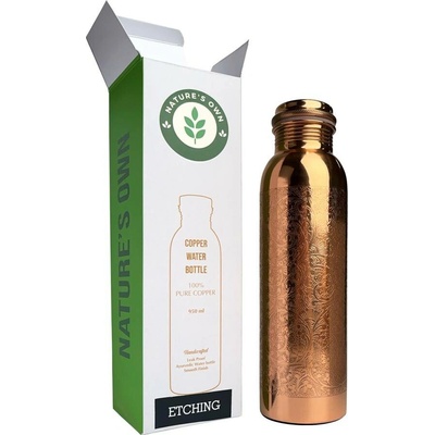 Měděná láhev na vodu vzor Gravírovaný, 950 ml, Nature's Own