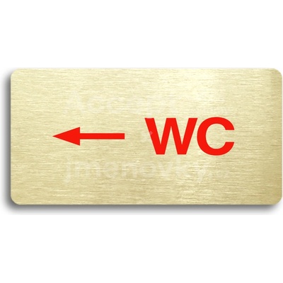 ACCEPT Piktogram WC VLEVO - zlatá tabulka - barevný tisk bez rámečku