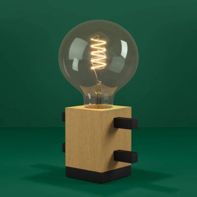 EGLO 390193 - Настолна лампа LEVANTARA 1xE27/40W/230V черен/кафяв (EG390193)