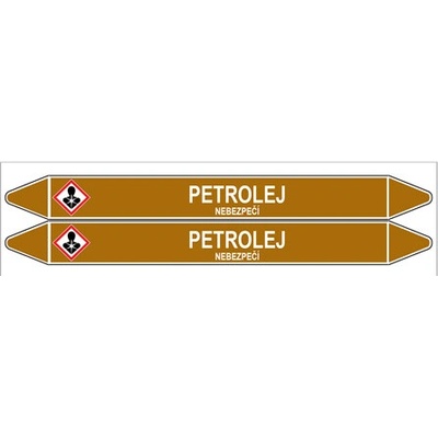 Značení potrubí, petrolej,2 ks, 450 × 52 mm PZ 008162