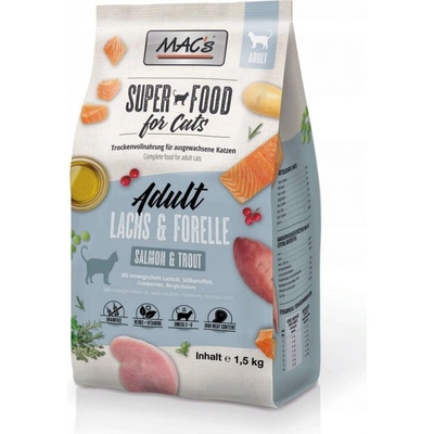 Mac's Cat suché krmivo pro dospělé pro kočky losos a pstruh 1,5 kg