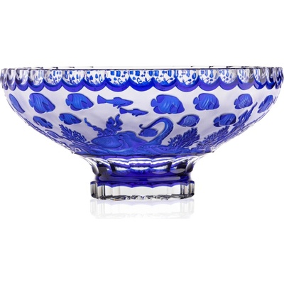 Bohemia Crystal Ručně broušená mísa Ocean modrá 305 mm
