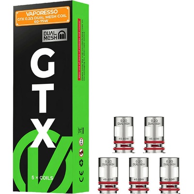 Vaporesso GTX V2 DUAL MESH žhaviaca hlava 0,2 ohm 5 ks