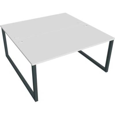 Hobis Pracovný stôl UNI O, 160 x 75,5 x 160 cm, biela/čierna