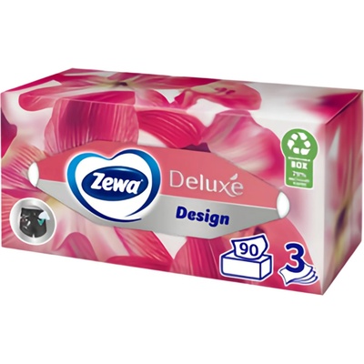 Zewa Deluxe papírové kapesníčky bílé Box 3-vrstvé 90 ks – Zboží Dáma