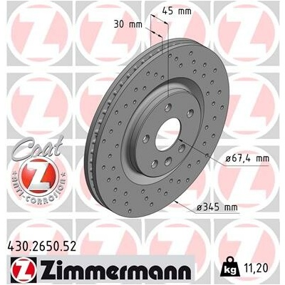 Brzdový kotúč ZIMMERMANN 430.2650.52 (430265052)