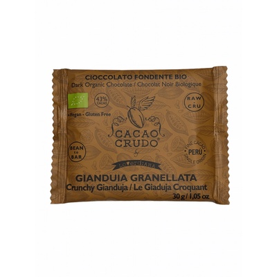 Cacao Crudo Raw Черен шоколад с нарязани лешници, БИО, 30 гр