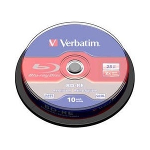 Verbatim BD-RE SL(10-пакет)Blu-Ray/шпиндел/2x/25GB (43694)