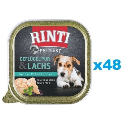 Rinti Feinest Poultry Pure&Salmon hydina a losos 48 x 150 g
