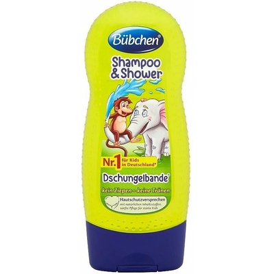 Bübchen Kids šampón a sprchovací gél 2v1 Partička z džungle 230 ml