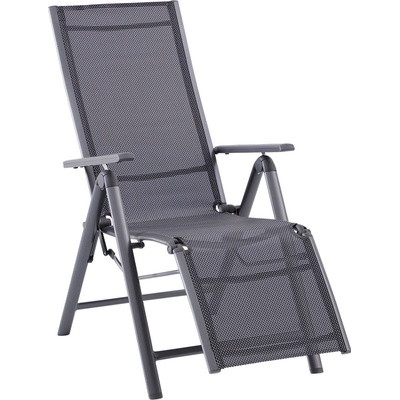 Sunfun Maja Polohovací křeslo relaxační, 78 x 58 x 110 cm, hliník, textil, šedý, antracit FDA50381-MAJA