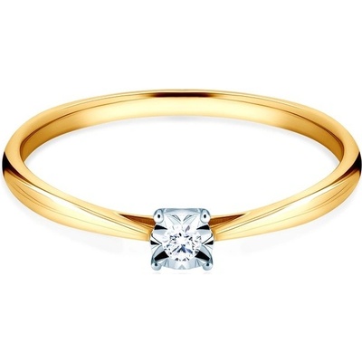 Savicki Zásnubní prsten dvoubarevné zlato diamant SAVR73490 YW