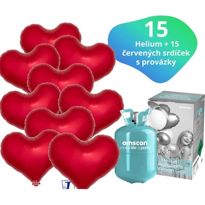 Balonky.cz Helium set helium a balónky IBREX srdce červené