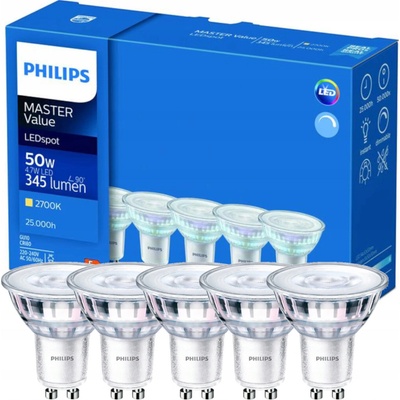 Philips 5x LED žiarovka GU10 4,7 W 345lm 2700K