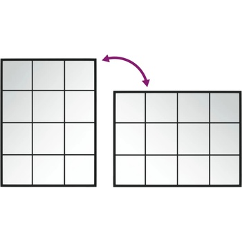Image 1 of vidaXL Огледало за стена, черно, 80x60 см, метал (342207)