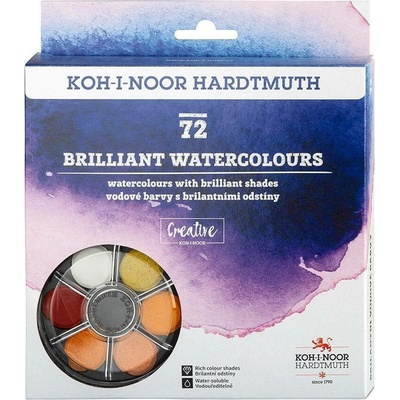 Koh-i-noor sada brilantních vodových barev 22,5 mm 72 ks