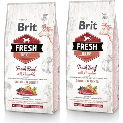 Brit Fresh Beef with Pumpkin Puppy Large 2 x 12 kg