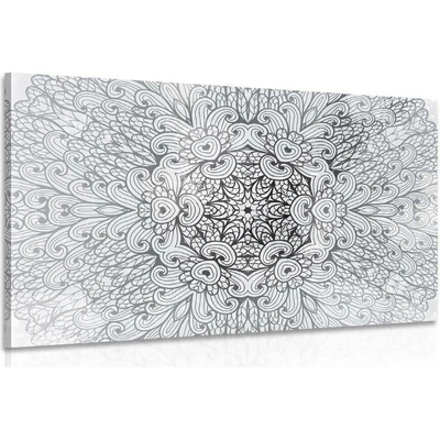 Obraz etnická Mandala v černobílém provedení - 40x30