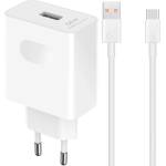 Huawei Оригинално зарядно Huawei SuperCharge 66W, 6A, 1 x USB-A, Kабел 66A в комплекта, Бял (HW-110600E02Cable)