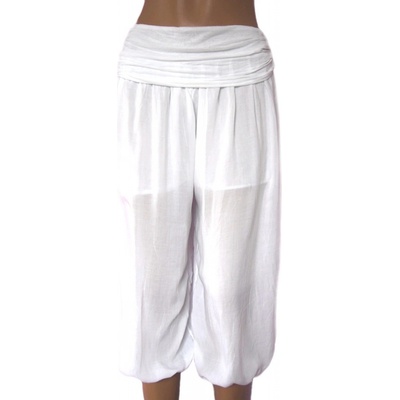 Krátké harémové kalhoty bílé