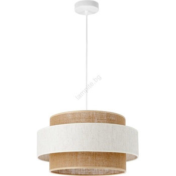 BELIS Пендел на кабел BOHO 1xE27/60W/230V, Ø 40 см, крем/юта (BE0981)