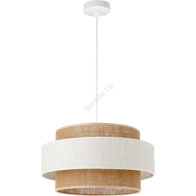 BELIS Пендел на кабел BOHO 1xE27/60W/230V, Ø 40 см, крем/юта (BE0981)