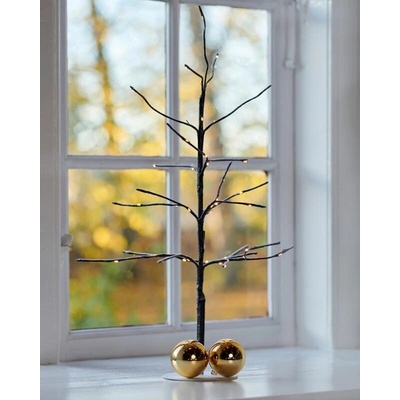 SIRIUS LED svetelný stromček, hnedý, zasnežený, 50 cm