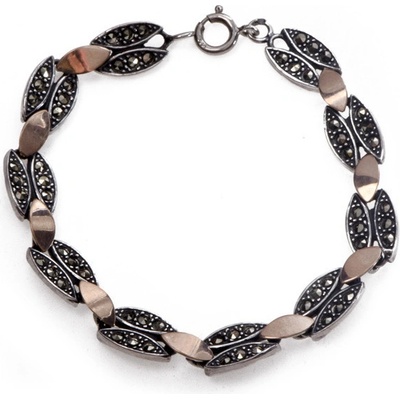 Zlatnictví Zlatíčko stříbrný náramek s markazity PP9453